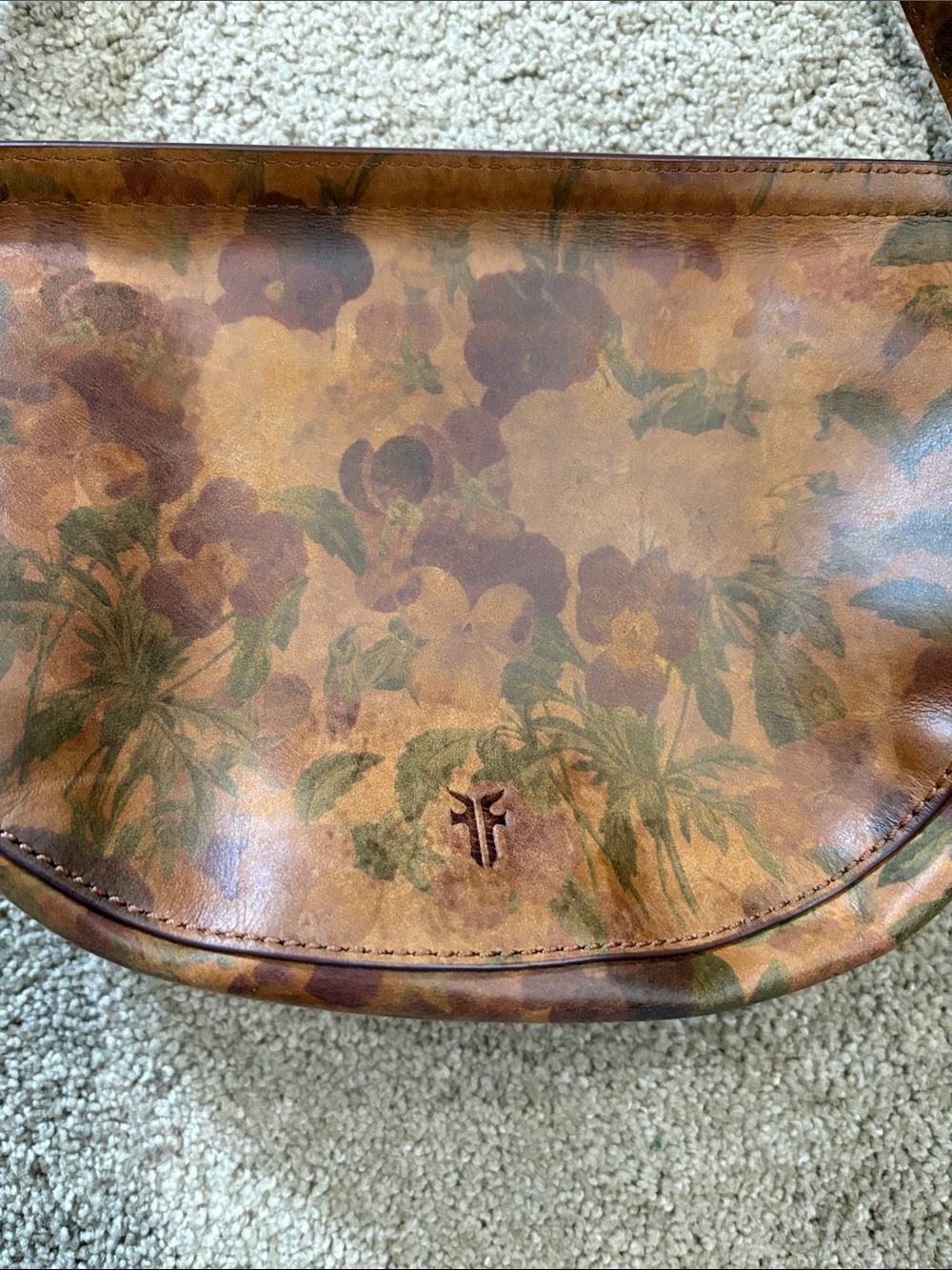 Frye Brown Floral-Print Leather Crossbody - Picture 2 of 4